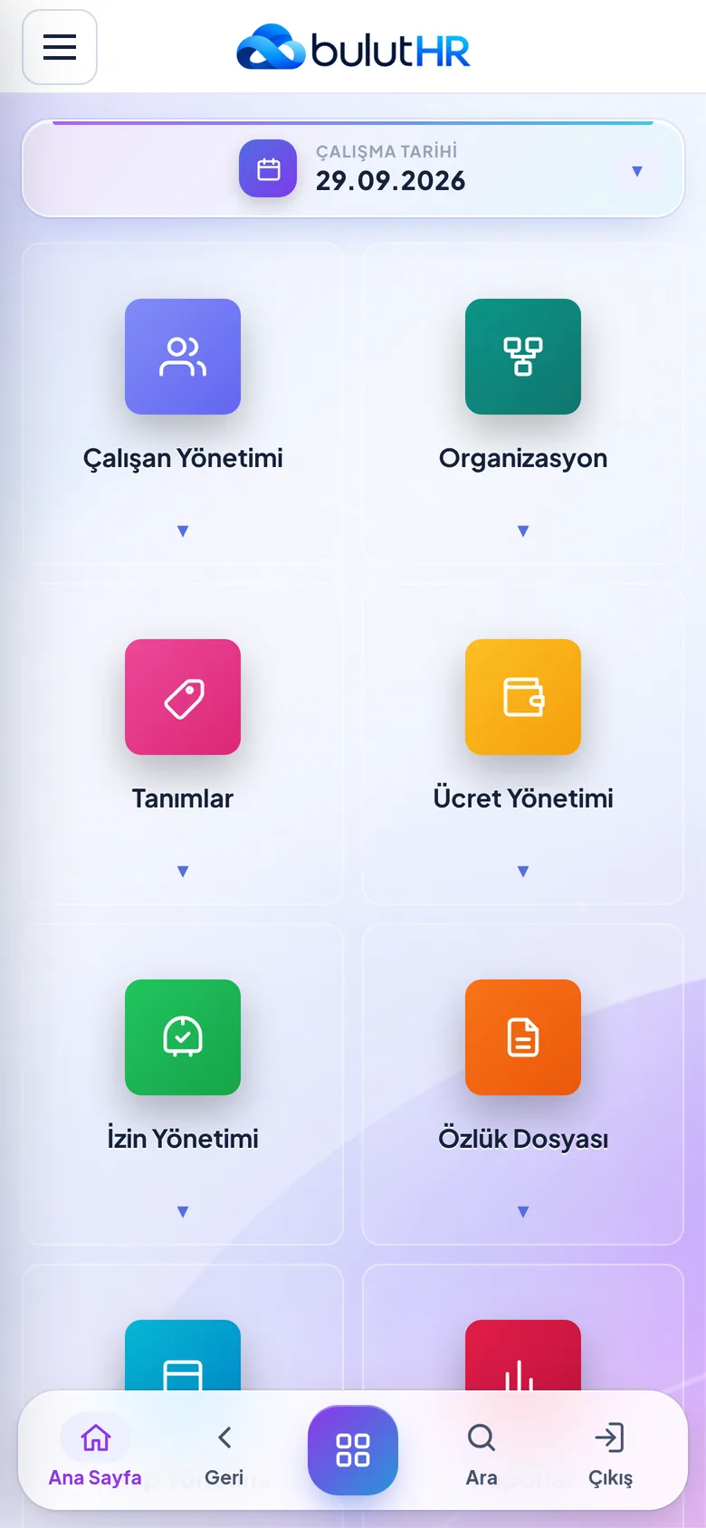 Bulut HR mobil görünüm